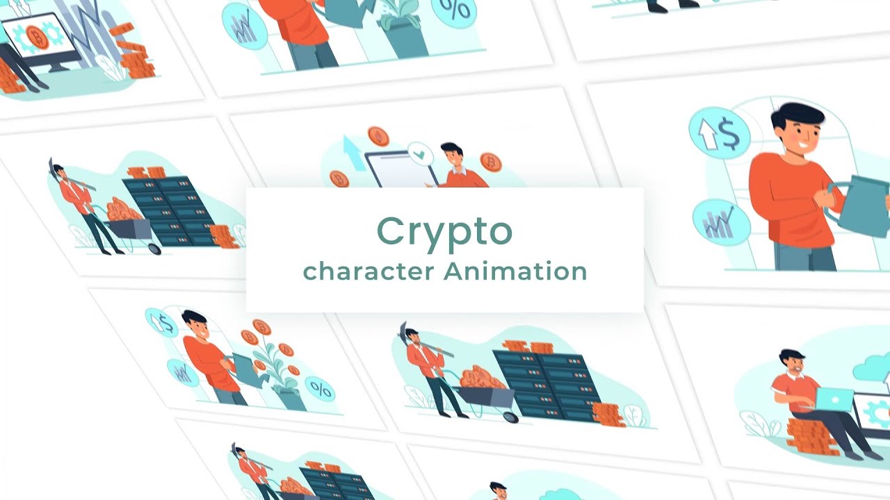 Flat Character Animation Crypto Animation Premiere Pro Templates | Premium Vector Images
