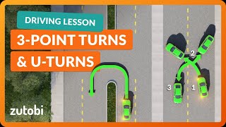 How to Do a UTurn & Three Point Turn (Driving Instructor Explains)