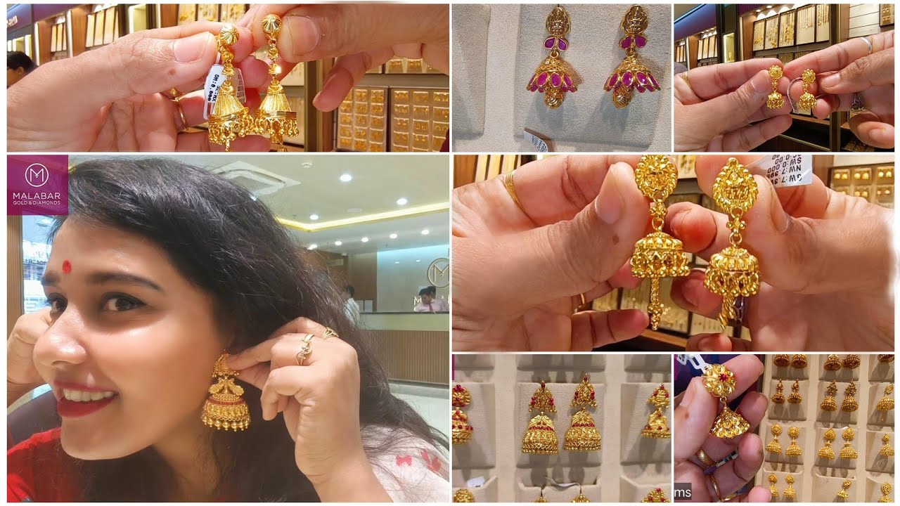 Malabar latest gold jhumka designs | Kolkata design of jhumka's |Gold  Jhumka designs|Gold|Dhanteras - YouTube