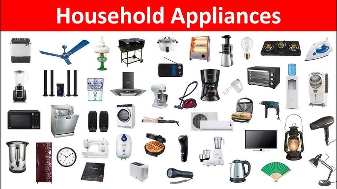 Common Household Appliances and Devices Names with Pictures and correct  pronunciation 