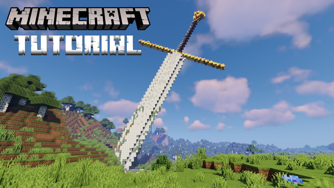 Minecraft How To Make A Sword Statue Youtube