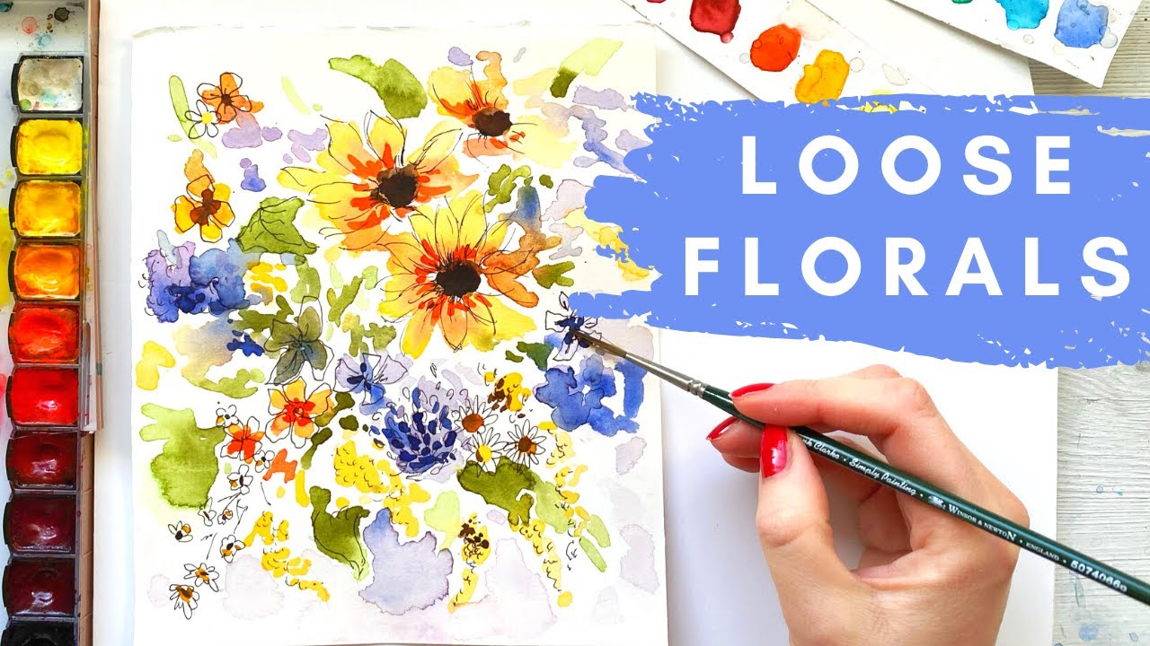 How to Paint Loose Watercolor Flowers for Beginners 