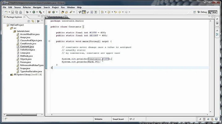 Java Programming: 14 - Constants