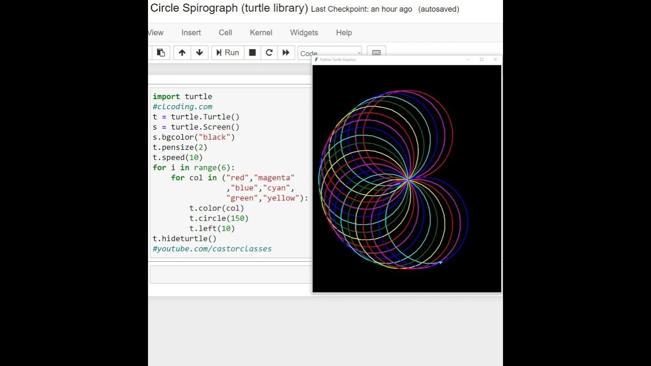 Circle Spirograph in Python turtle library - YouTube