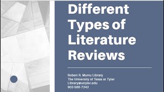 Different Types of Literature Reviews-2025