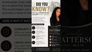 🏠 DID YOU KNOW? Not every community accepts FHA financing! I can help! 🤩📲