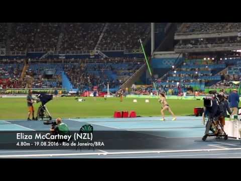 Eliza McCartney winning the bronze medal in the pole vault at the 2016 Olympic Games