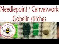 Gobelin stitch in needlepoint / canvaswork embroidery | Needlepoint stitches video tutorial