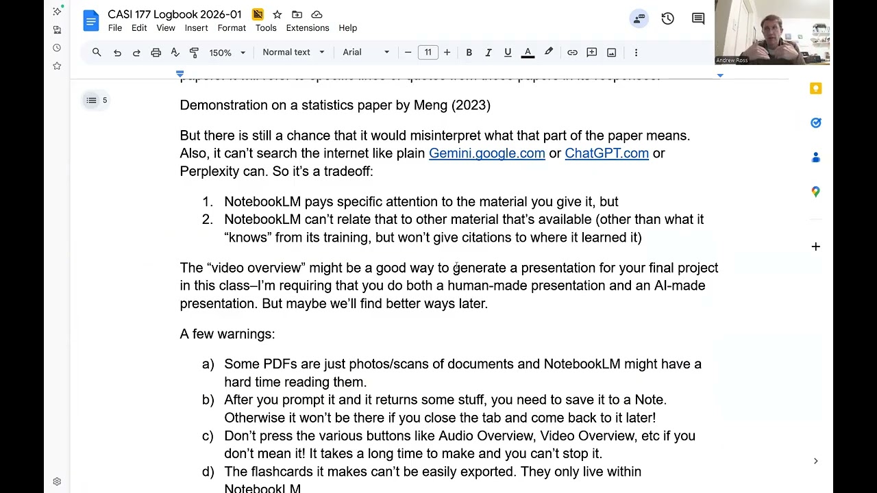 AI in STEM Professions: M020a, NotebookLM