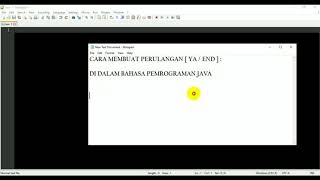 Cara membuat inputan ya atau tidak di java menggunakan notepad++