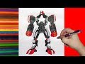 How to draw robot Blockbuster,  Real Steel, Как нарисовать робота Блокбастер