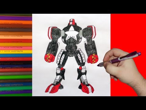 How to draw robot Blockbuster, Real Steel, Как нарисовать робота Блокбастер