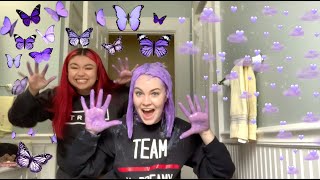 dyeing my hair purple during school!? (w reactions!)