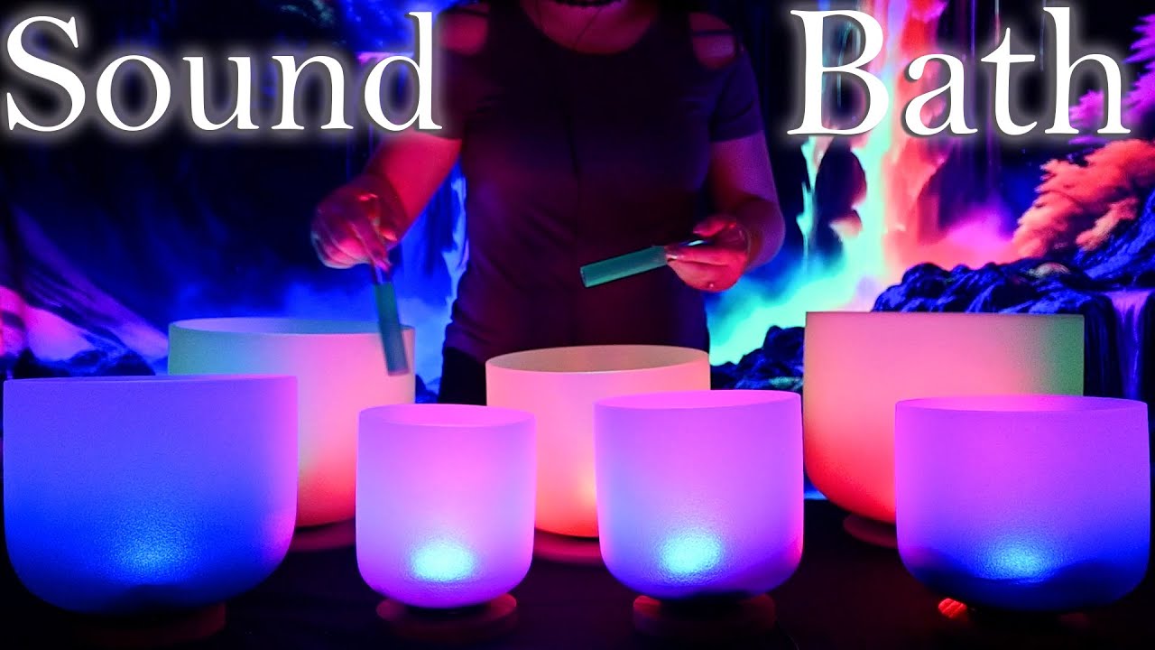 Healing Sleep Music + Rain 🌧️ Crystal Singing Bowl Sound Bath for Sleep ...