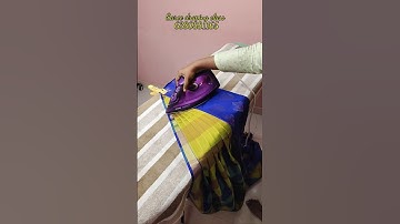 Saree pre-Pleating and folding Method ✅🥻#trending #saree #sareedraping #tutorial #viralshort