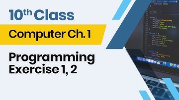 Computer Class 10 chapter 1 - 10th Class Computer Ch 1-Programming Exercise 1, 2