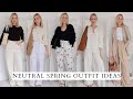 NEUTRAL OUTFIT IDEAS STYLING CREAM, BROWN AND BLACK FOR SPRING!