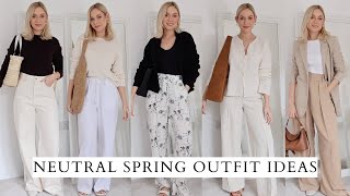 NEUTRAL OUTFIT IDEAS STYLING CREAM, BROWN AND BLACK FOR SPRING!