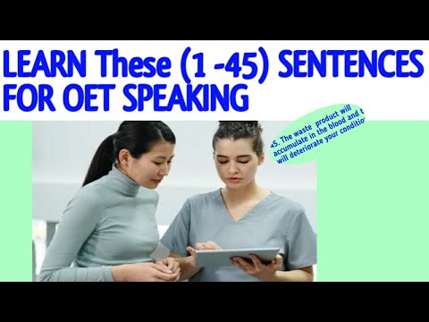 OET SPEAKING/Learn These 45 Sentence  in OET SPEAKING. OETSpeaking And Writing.
