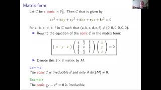 Net of Conics, Vanya Cheltsov | LMS Summer School (2/5)