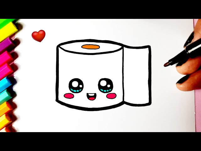 Como desenhar PAPEL HIGIÊNICO fofo kawaii ❤ Desenhos para desenhar -  Drawing to Draw 