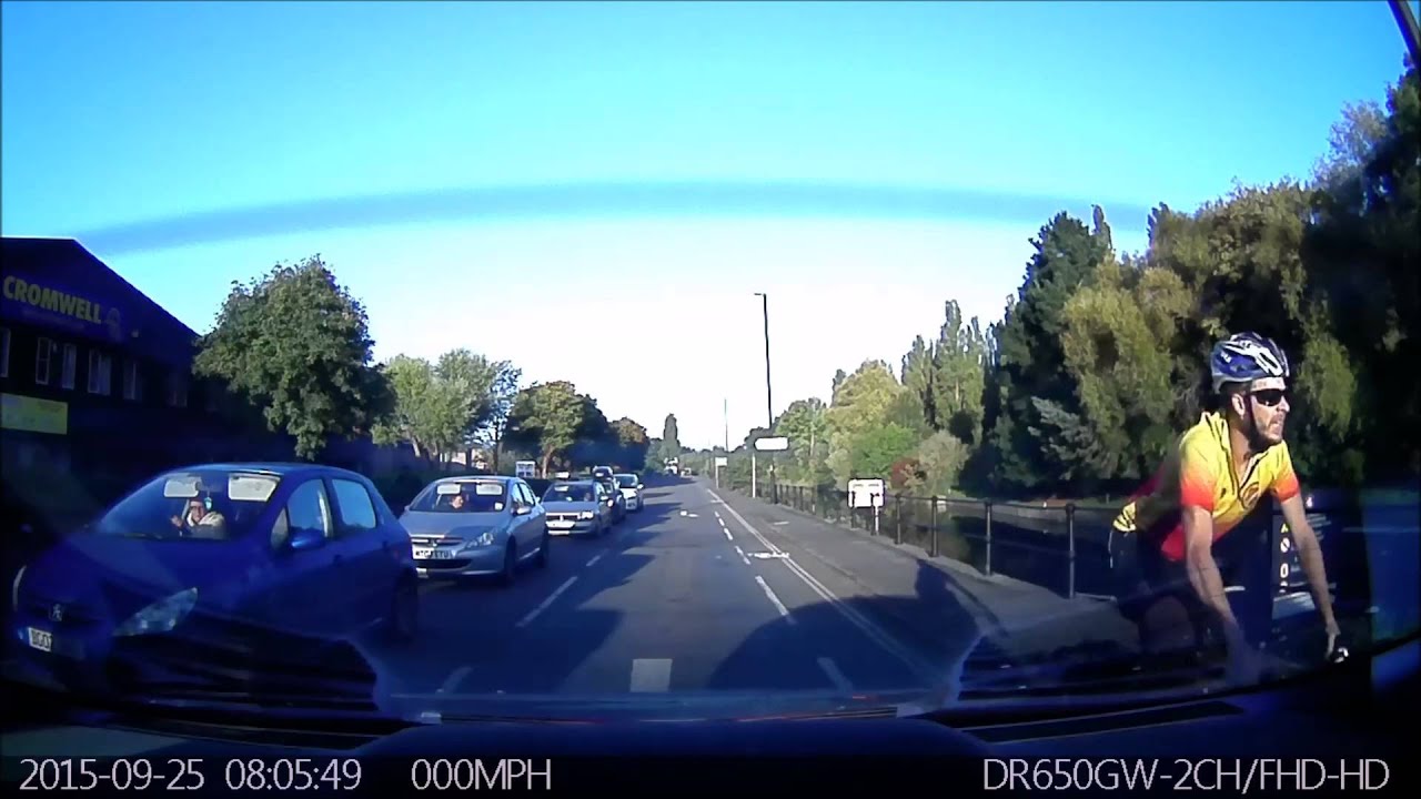 Bristol Bad Driving Bike goes through red light against traffic flow
