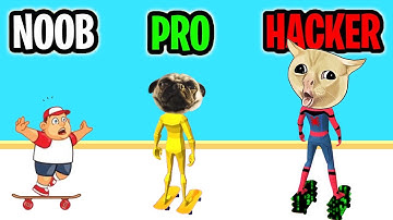 SKATER STACKER | NOOB vs PRO vs HACKER | BEST GAME IOS, ANDROID |  FUNNIEST APP GAME MOMENT PART 2SS