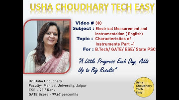 Video # 310 - EMI (English) - Error Analysis - Characteristics of Instruments Part -1