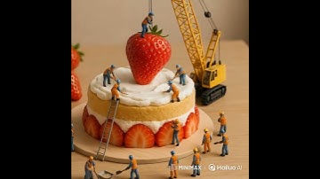 Tiny Workers Build a Giant Strawberry Cake – Miniature Magic in 5 Seconds