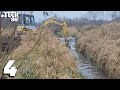 Beaver Dam Removal With Excavator - A Narrow Dam With A Huge Amount Of Water