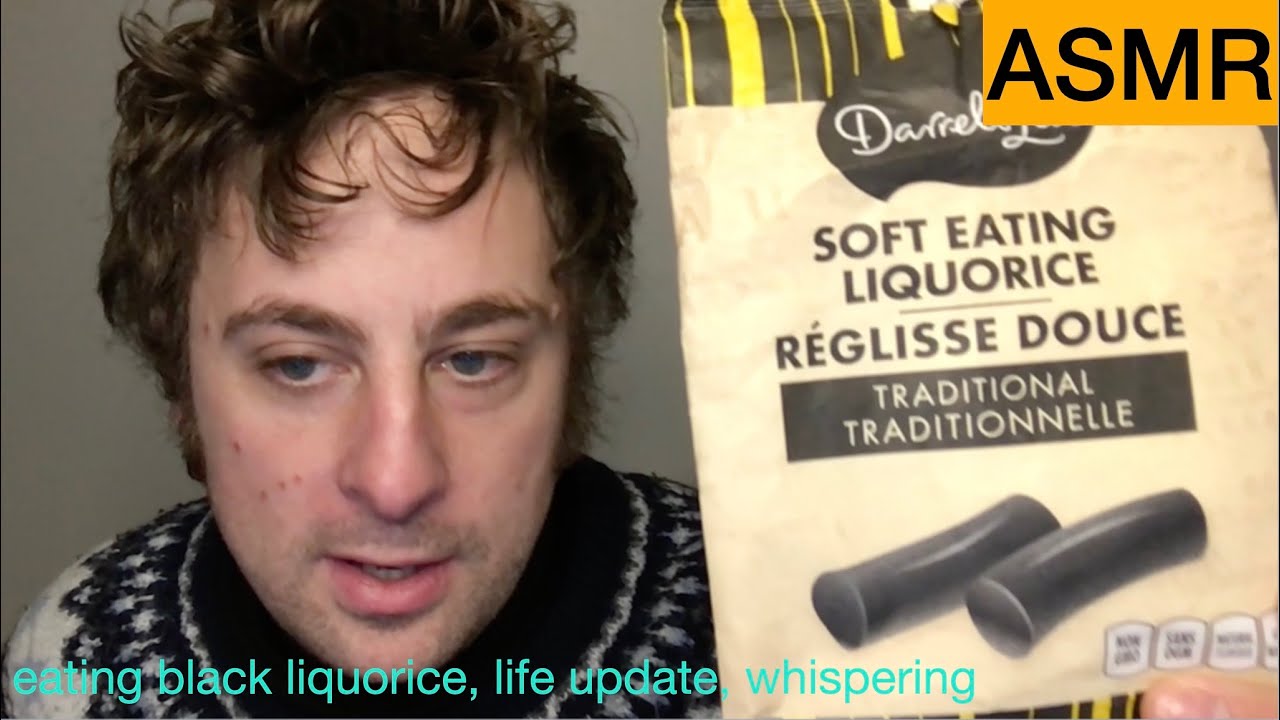 ASMR Eating Black Liquorice, Life Update, Whispering, Ramble, Crinkle, Eating Sounds, Feb. 2, 2021