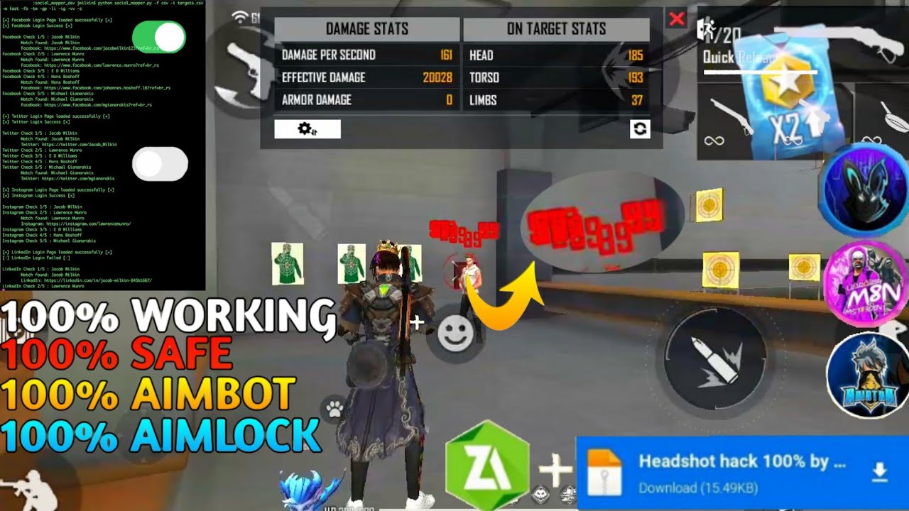 🤩Free FireAutoHEADSHOT Hack‼New injector FF Free Fire ESP Name mod