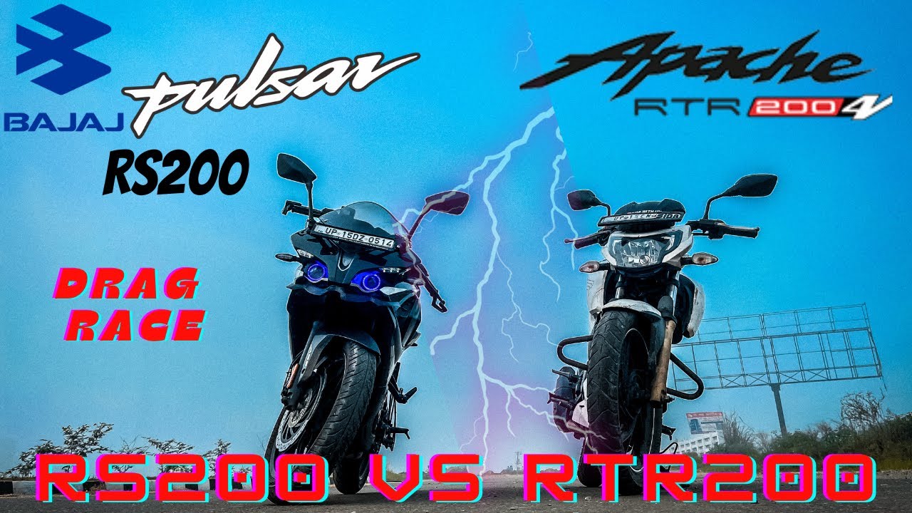 Pulsar RS200 vs Apache RTR200 4v drag race 😯 | Esa result nahi socha ...