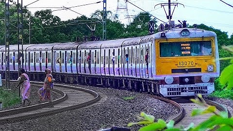 Quick Accelerating Speedy EMU Trains Negotiating Huge Curve Back to Back | Eastern Railways