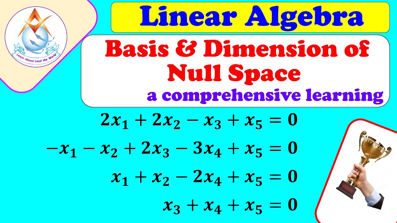 💯 🥇🏆| Linear Algebra | Basis and Dimension of solution space of a ...