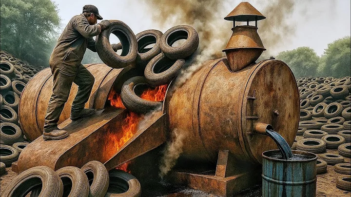 Amazing recycling process of making FUEL oil From waste tires