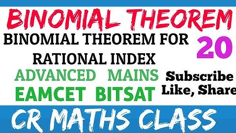 Binomial theorem part20/Shortcutmethod tosolve problems Advanced, Mains,Eamcet,Bitsat/CR MATHS CLASS
