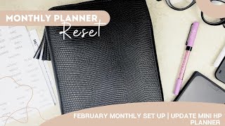 MONTHLY PLANNER RESET | FEBRUARY MONTHLY SET UP | UPDATE MINI HP PLANNER | LIFE WITH CHEKESHA