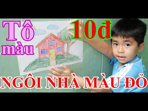 Tô màu nhà màu đỏ - được 10 điểm - quá đẹp với trẻ mầm non