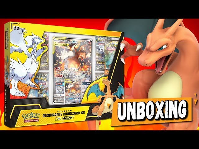 Carta Pokémon Original Reshiram e Charizard GX Aliados