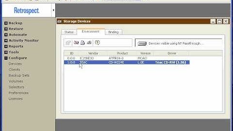 Configuring Devices with Retrospect for Windows