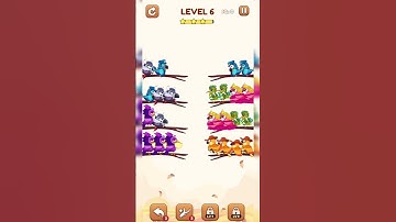 Bird Sort 2: Color Puzzle lavel -6 #shorts #gaming #gameplay #birdsort2colorpuzxle #trending #1mill