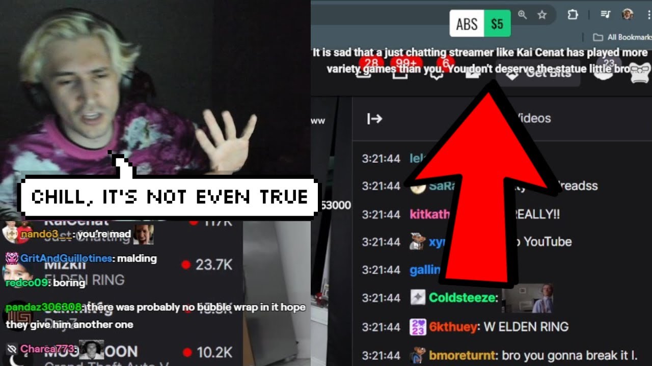 xQc responds to Dono saying Kai Cenat plays more Variety Games than Him ...