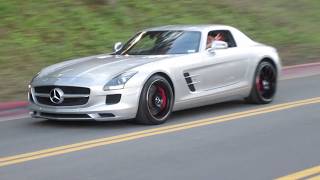 Silver Mercedes-Benz SLS AMG Gullwing
