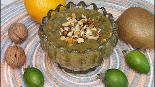 Feyxua Apelsin Kivi Şəkər Qoz Qarişimi ,Варенье Из Фейхоа Без Варки. Kaymak Ağaci .Feijoa Jam.
