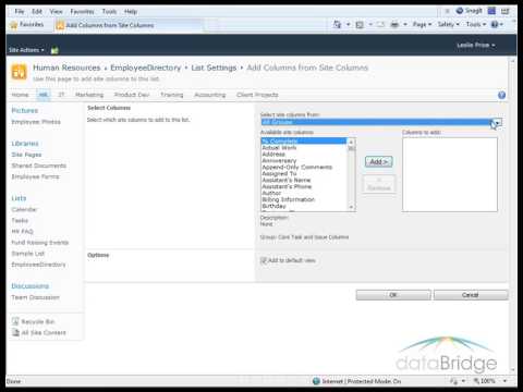 Creating and Using Site Columns in SharePoint 2010 - YouTube