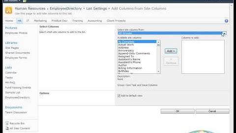 Creating and Using Site Columns in SharePoint 2010