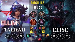 T1 Ellim Taliyah vs Elise Jungle - KR Patch 11.5