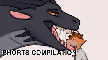 Female dragon eats fox (Shorts compilation) // VORE COMIC