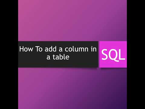 How to Add a column in a table in MySql